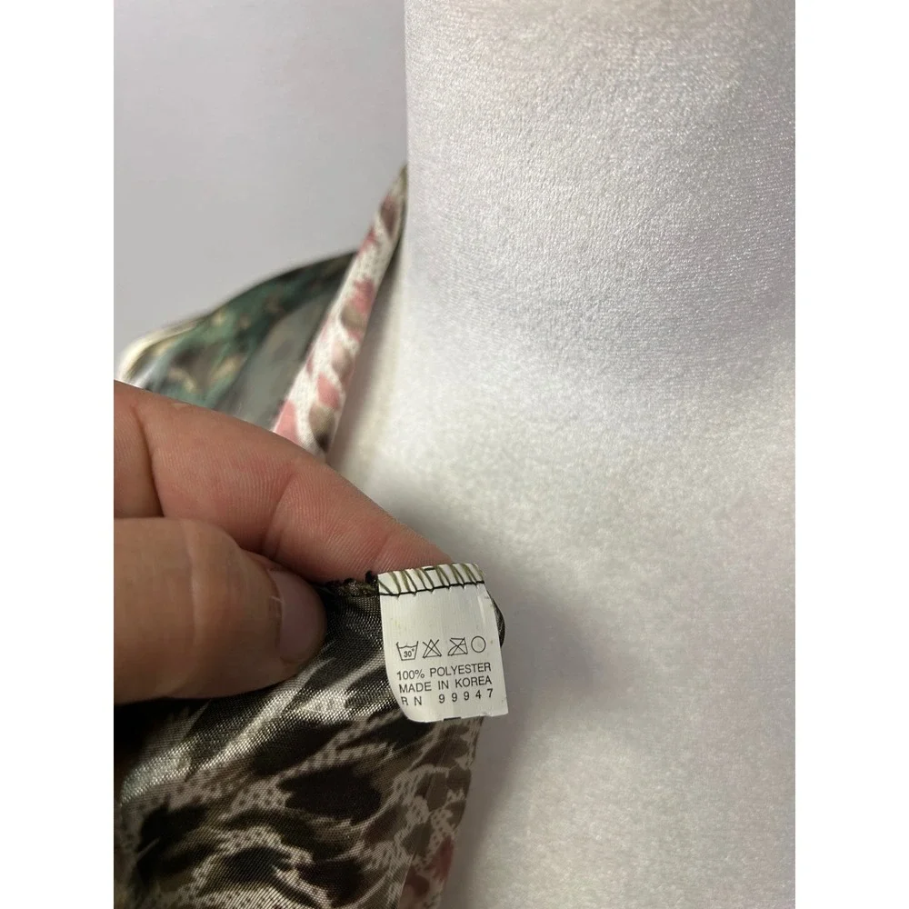Boho Chic Animal Print Womens OS Green Brown Sheer Rectangular Scarf